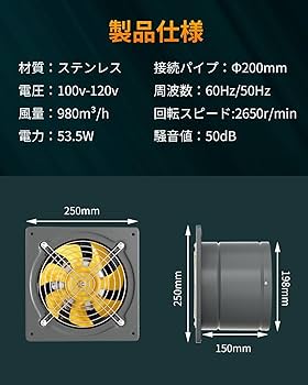 換気扇　　羽根 径 50cm　工業用　 産業用　金属製 Amazon | 広電 工業扇 三脚型 50cm アルミ羽根 首振り 高さ調節